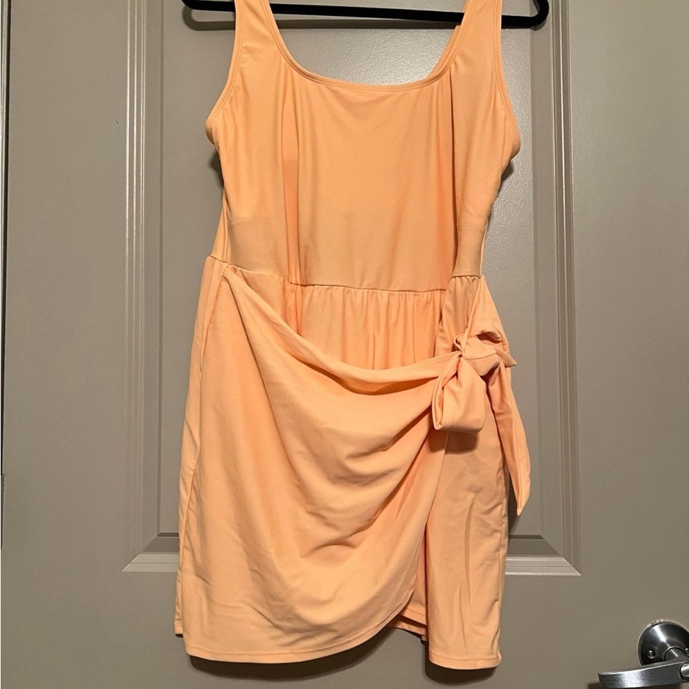 Old Navy Plus Size One Piece Soft Orange Swim Dress (2X)
